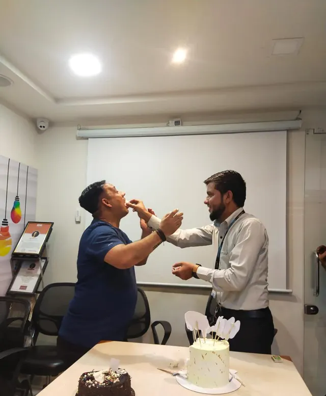 A sweet moment at the office celebration