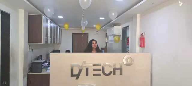 Our Bharuch office front desk, dressed for a celebration